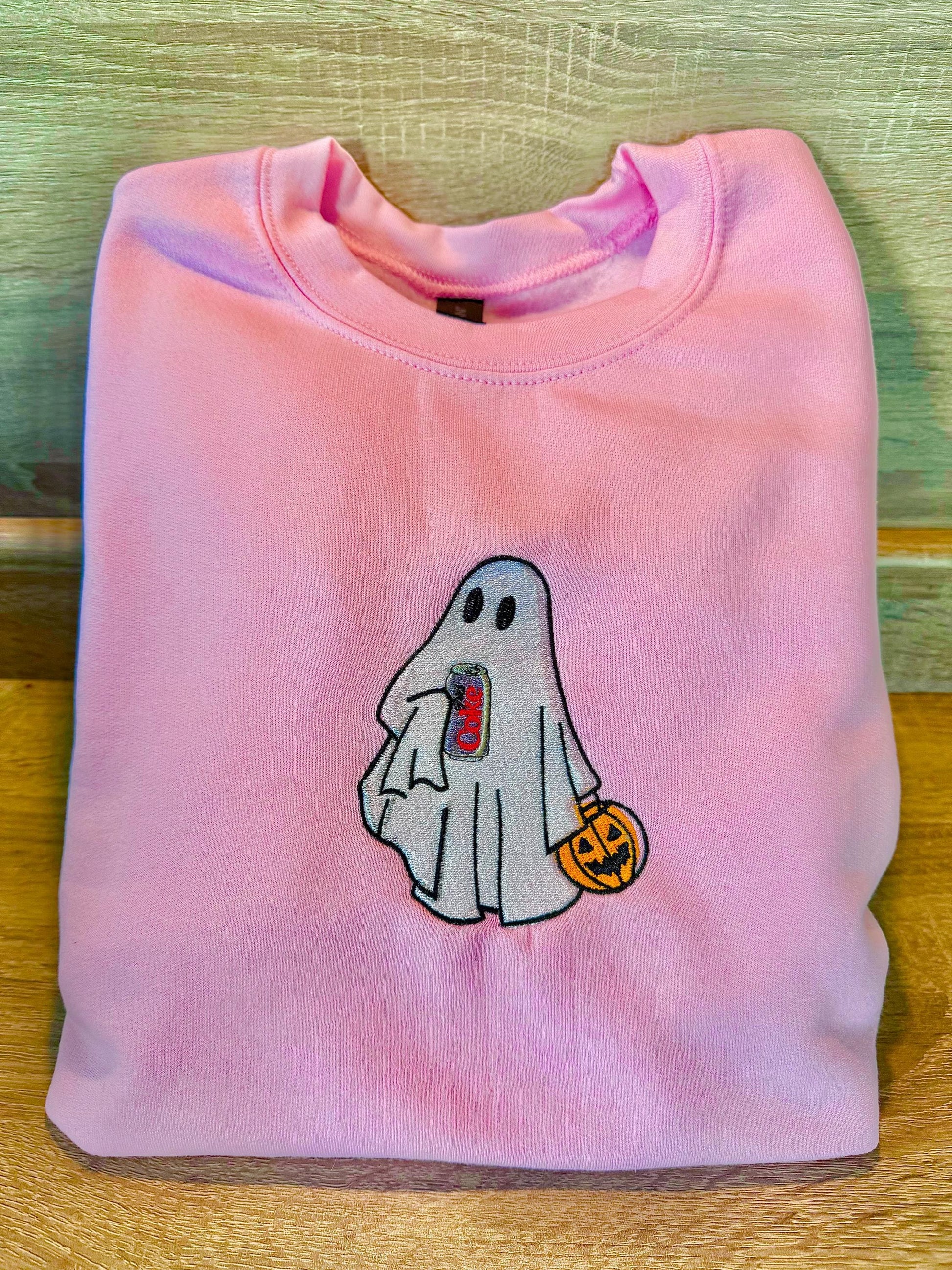 Diet Coca Cola Ghost Embroidered Sweatshirt