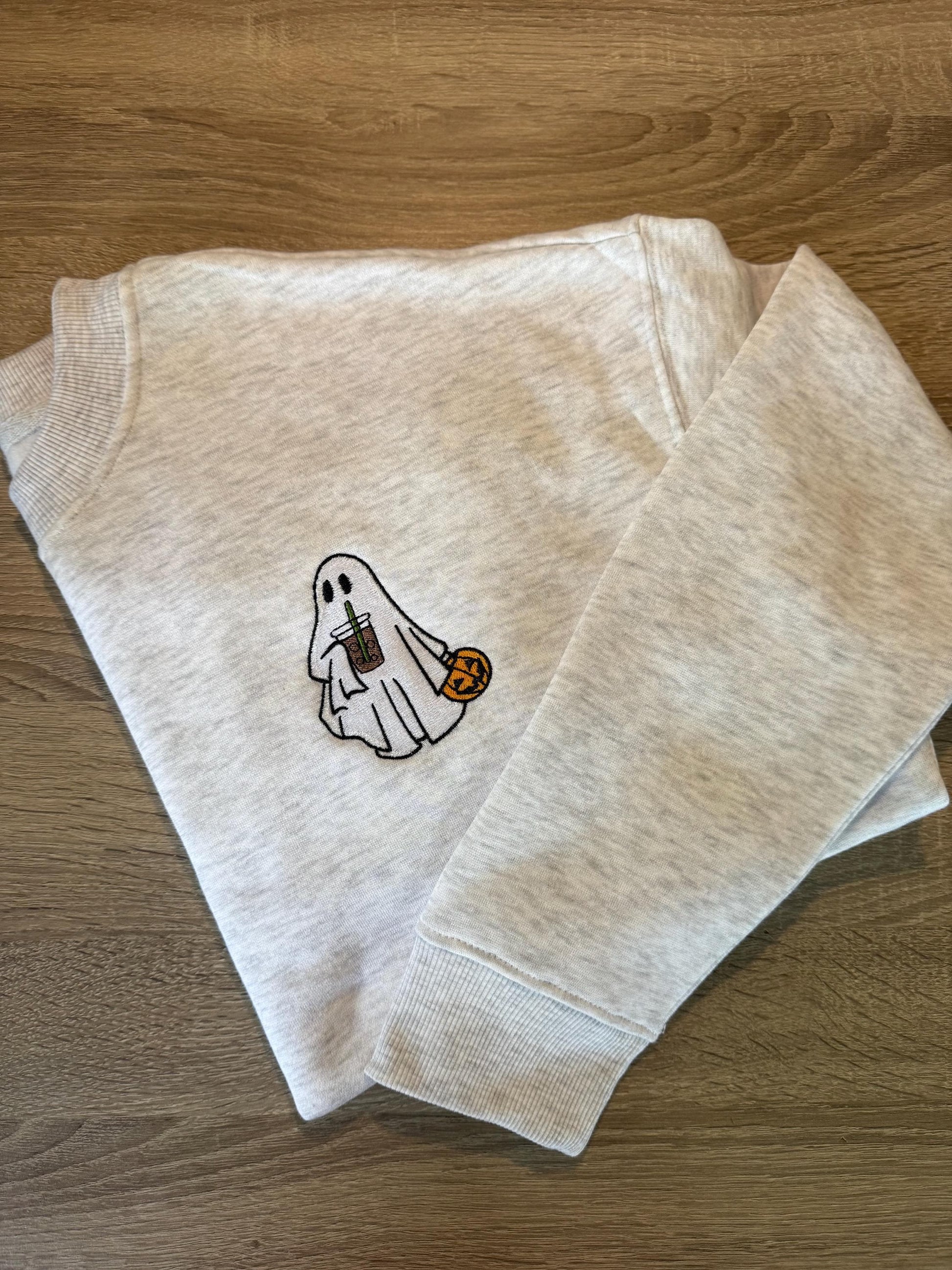Ice Coffee Ghost Embroidered Sweatshirt