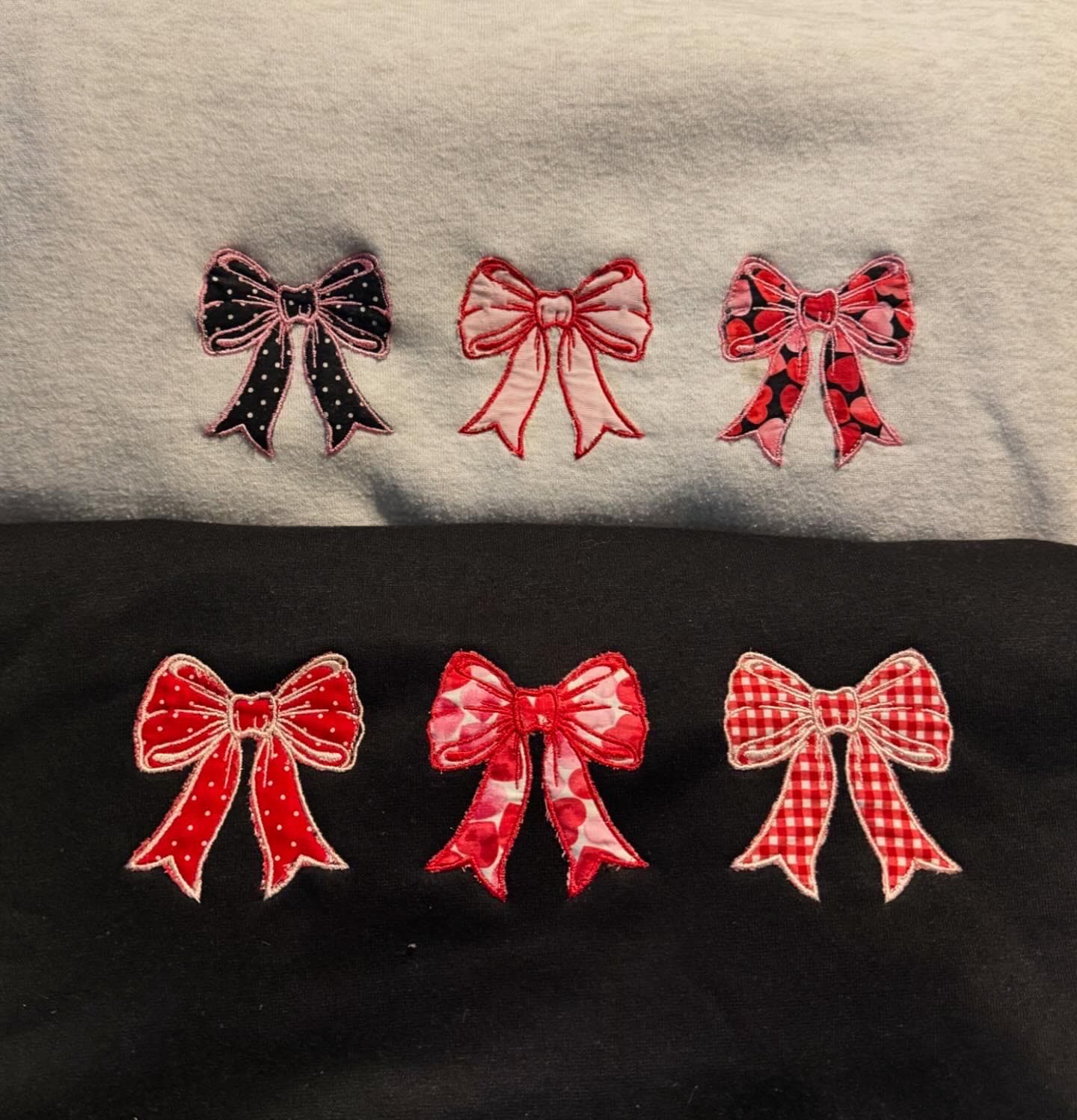 Coquette Embroidered Appliqué Bow Sweatshirt