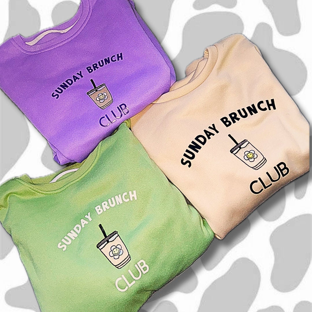 Sunday Brunch Printed and Embroidered Sweatshirt