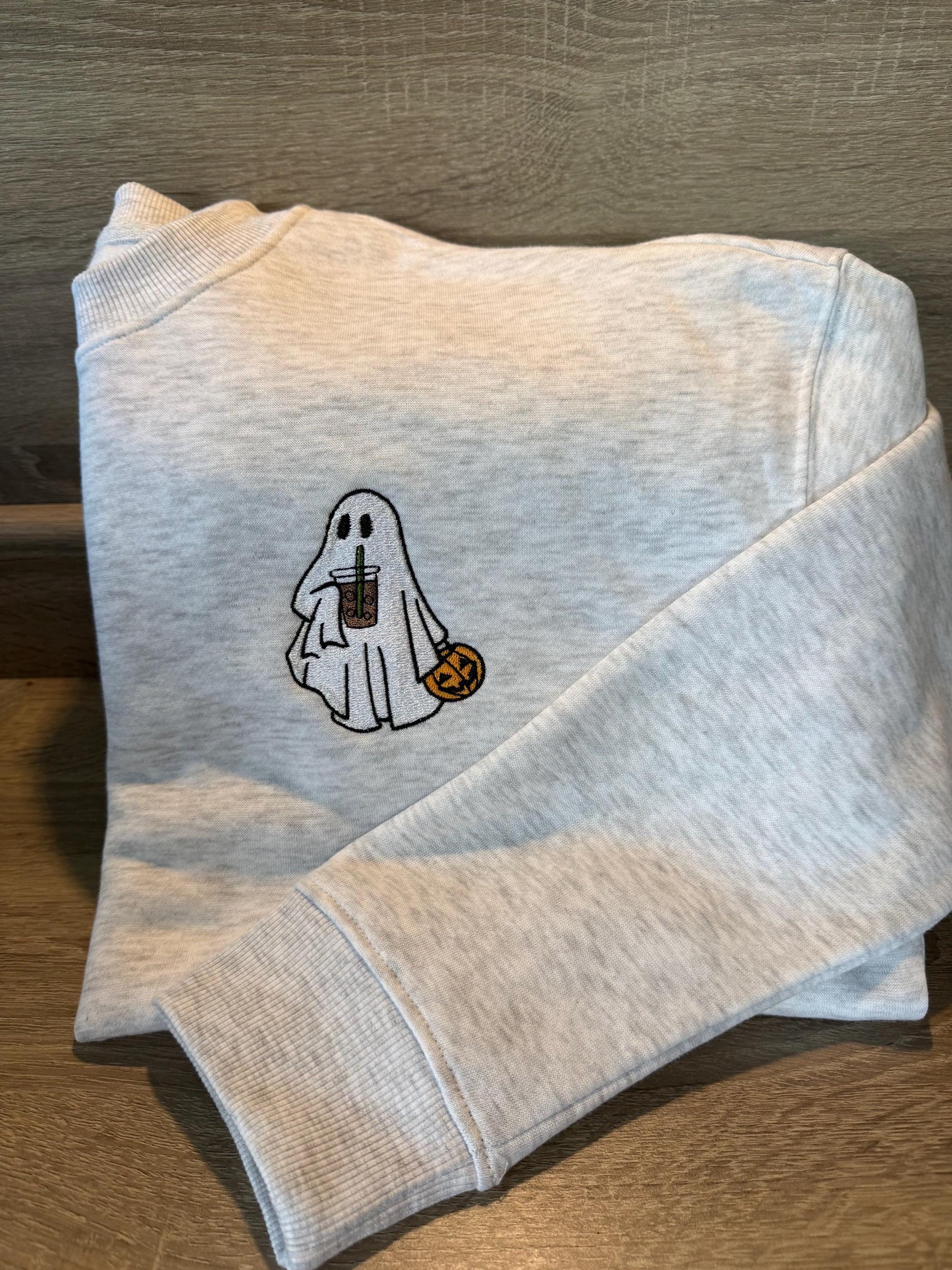 Ice Coffee Ghost Embroidered Sweatshirt