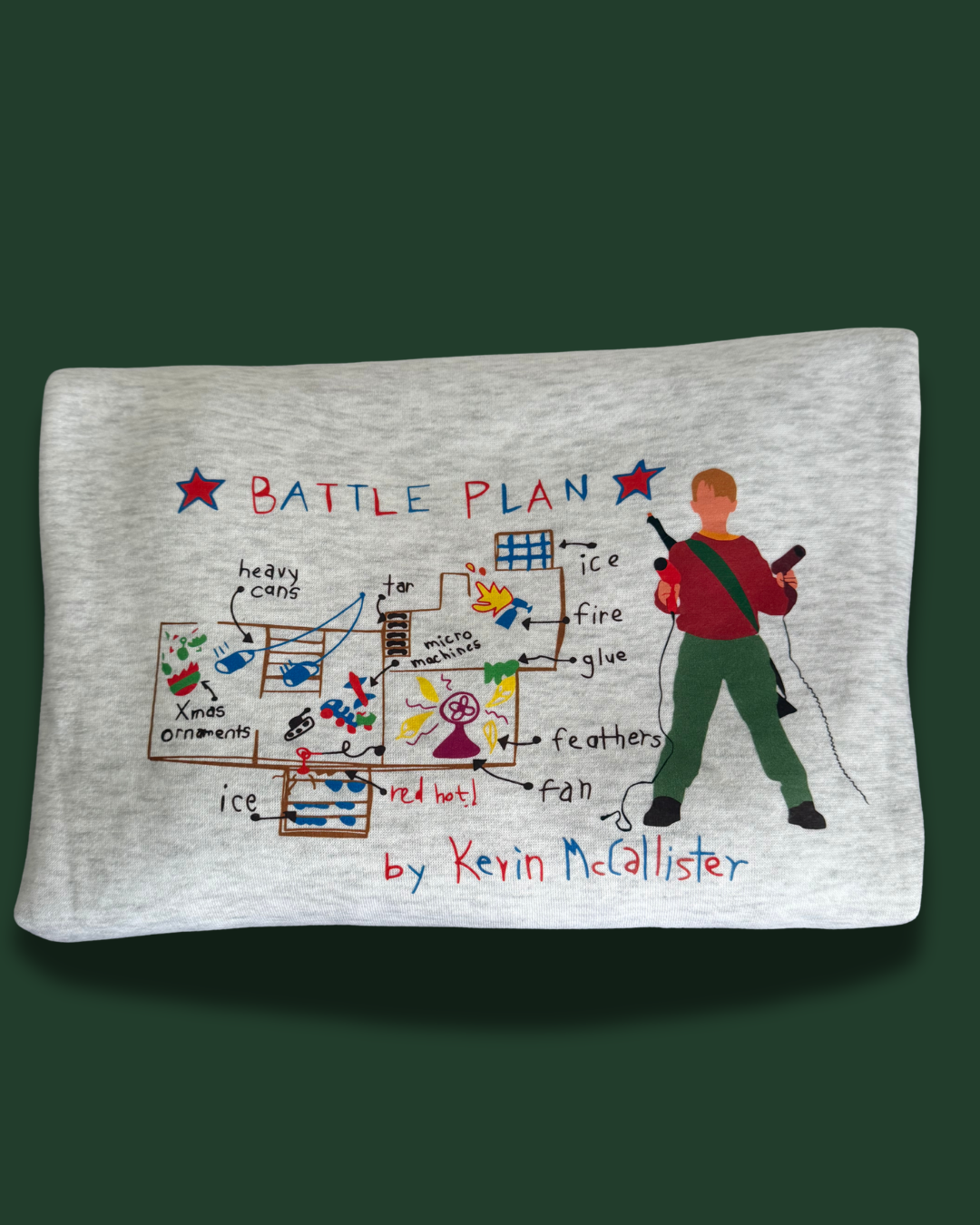 Embroidered Filthy Animal with Battle Plan Print