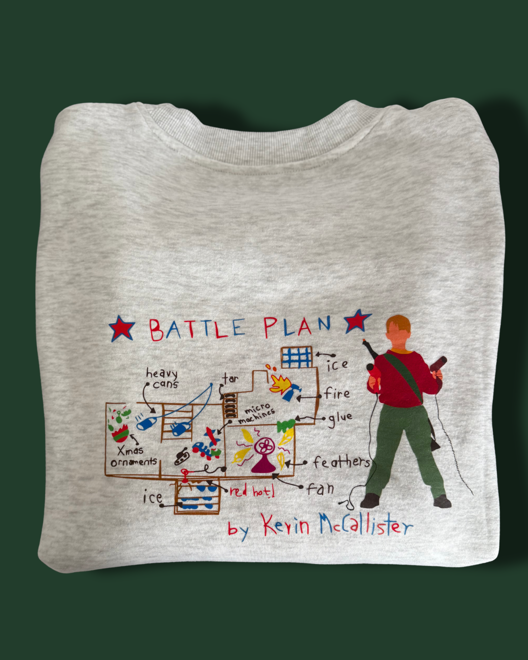 Embroidered Filthy Animal with Battle Plan Print