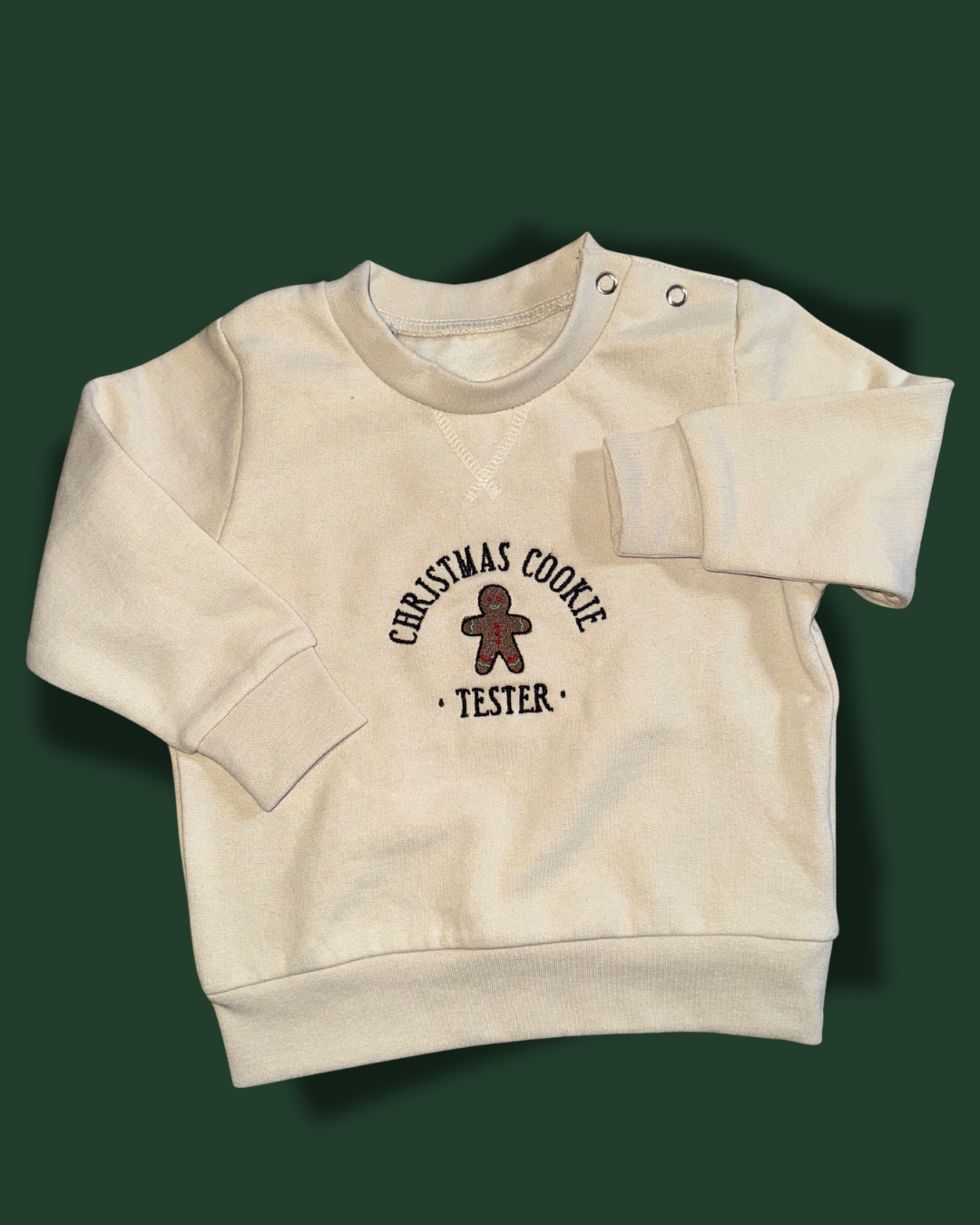 Embroidered Christmas Cookie Baker/ Tester sweatshirt