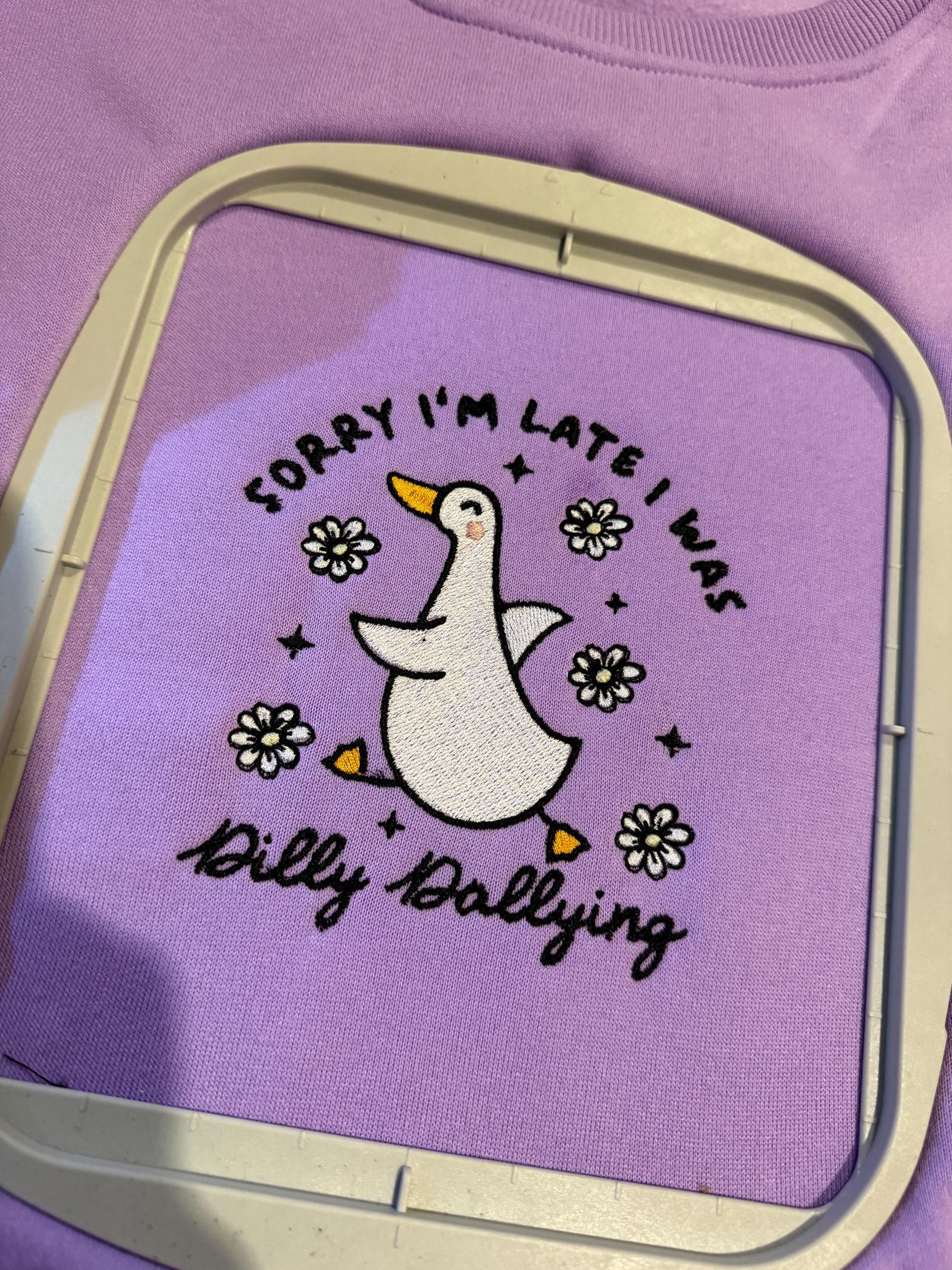 Dilly Dally Embroidered Goose Sweatshirt