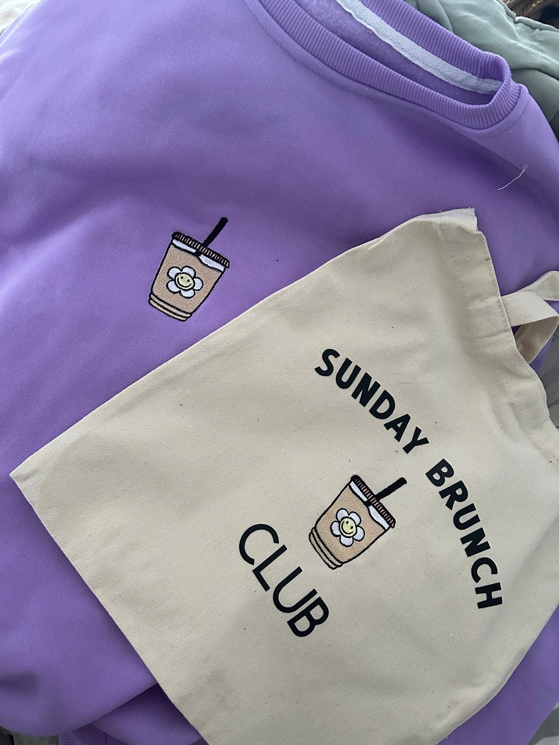 Sunday Brunch Printed and Embroidered Sweatshirt