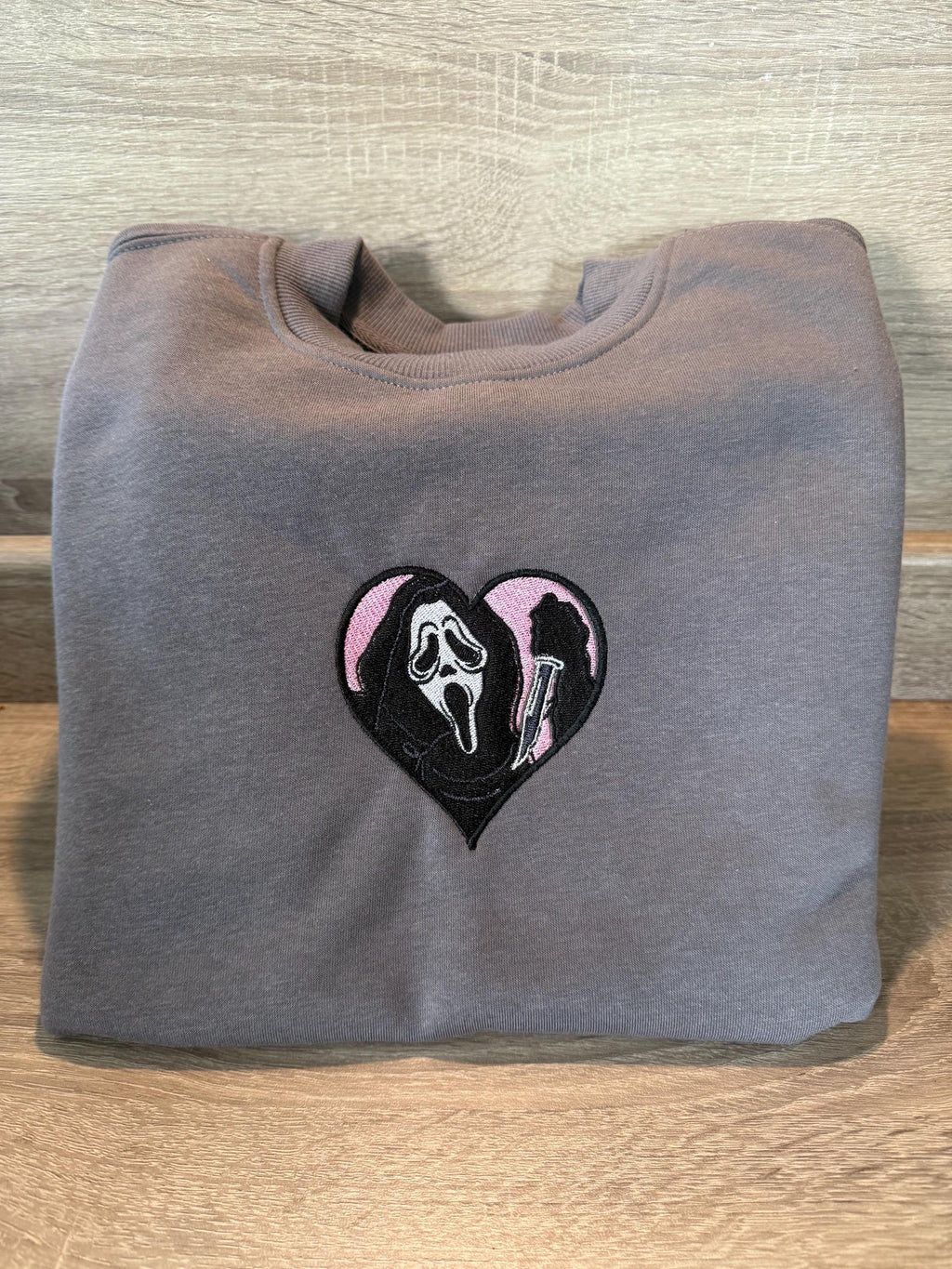 Ghostface Heart Embroidered Sweatshirt