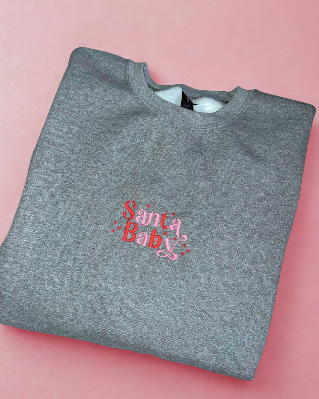 Embroidered Santa Baby Sweatshirt