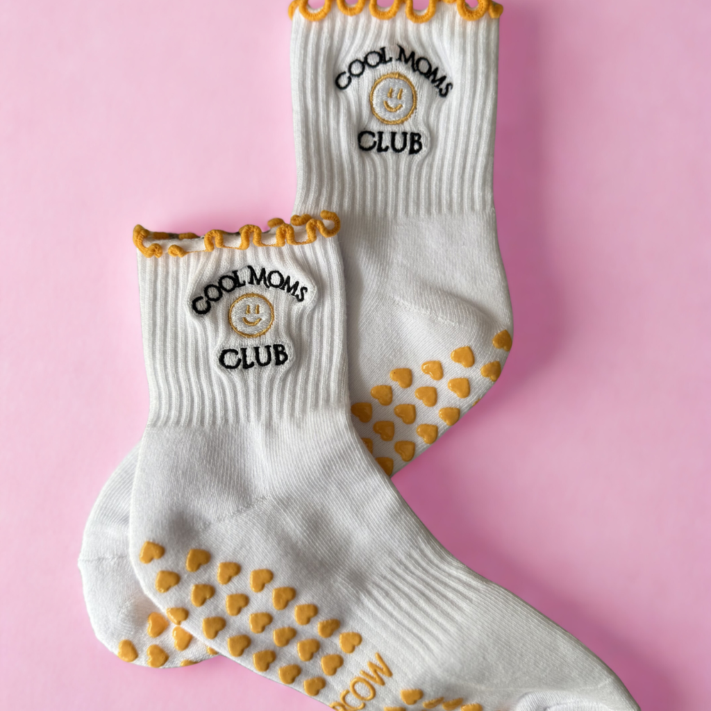 Cool Moms Club Embroidered Pilates Socks