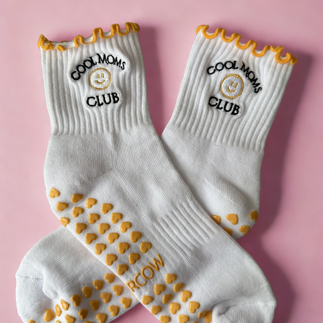 Cool Moms Club Embroidered Pilates Socks