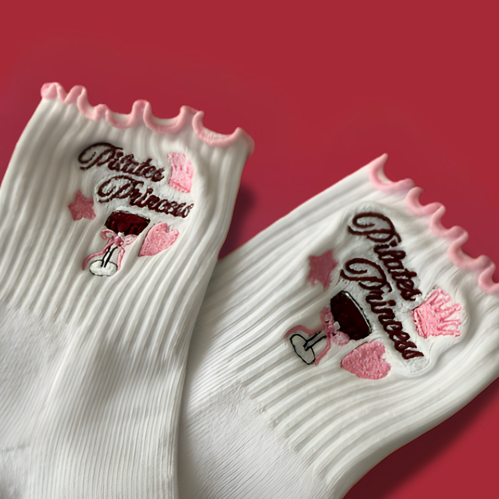 Pilates Princess Embroidered Pilates Socks