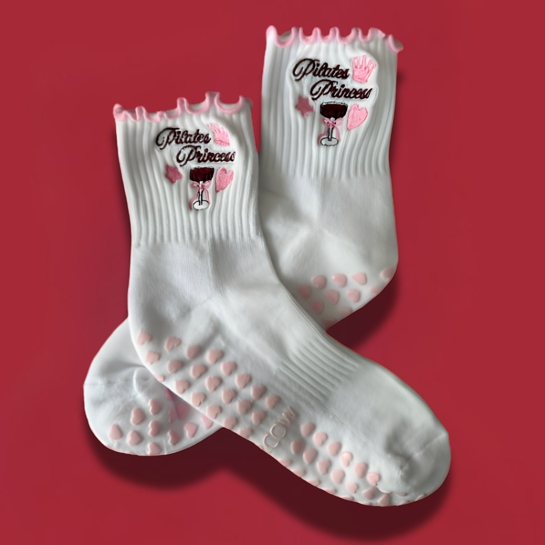 Pilates Princess Embroidered Pilates Socks