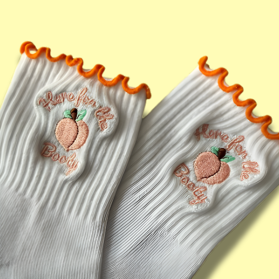 Here For The Booty Embroidered Pilates Socks