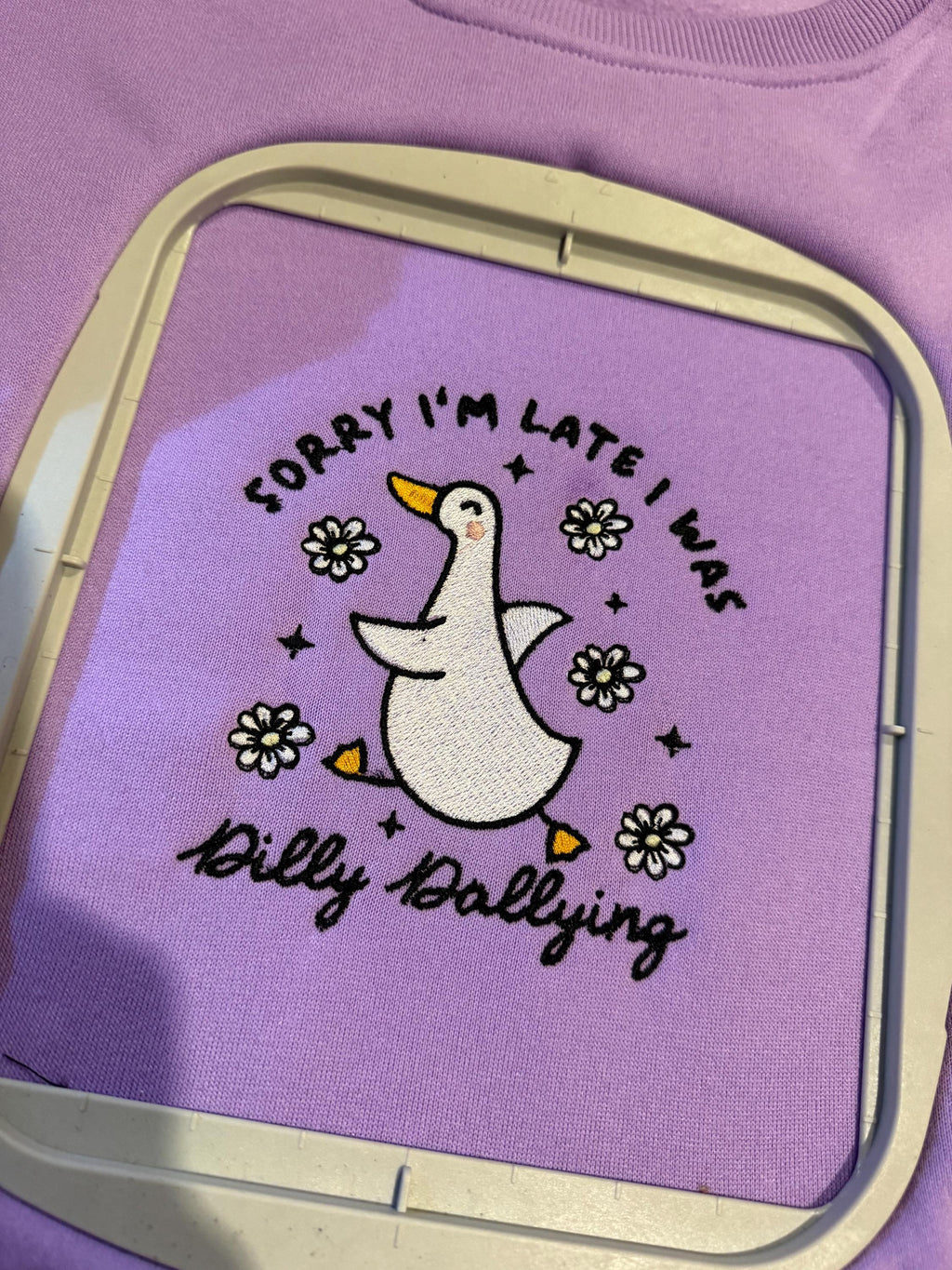 Dilly Dally Embroidered Goose Sweatshirt